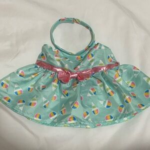 Build-A-Bear Teal Dress with Pink Bow